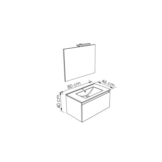 Allibert Single Pack 80Cm 1 Lade Eik Atlas