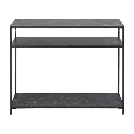 Infinity Console Table Matt Black Marble Wuxi Melamine 100X35X79Cm