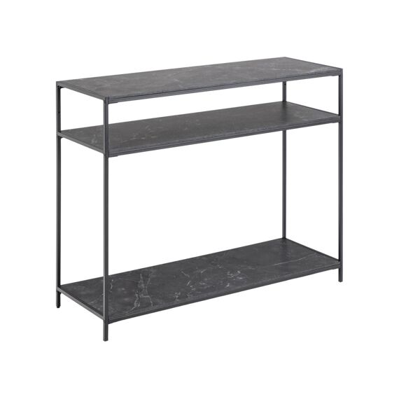 Infinity Console Table Matt Black Marble Wuxi Melamine 100X35X79Cm