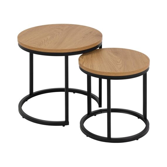 Spiro Nest Of Tables Matt Wild Oak Melamine