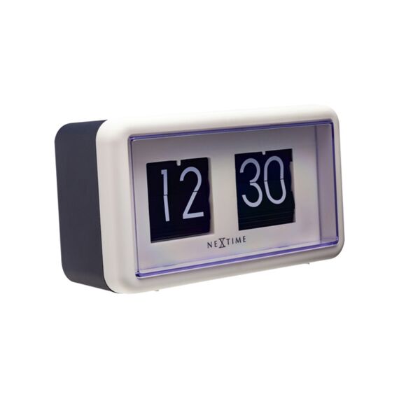 Nextime Tafelklok Flip 18X10X7Cm Wit