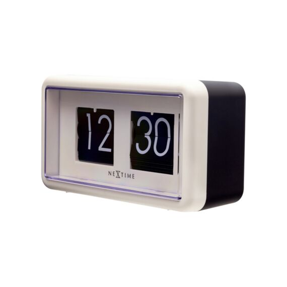 Nextime Tafelklok Flip 18X10X7Cm Wit
