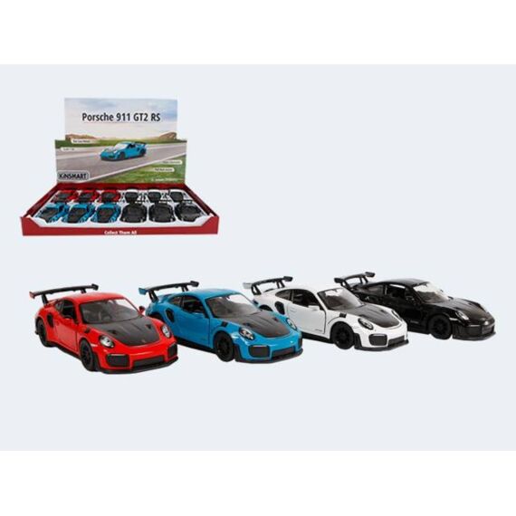 Kinsmart Porsche 911 Gt2 Rs Die Cast Pull Back 1:36 - Assortiment van 4 verschillende artikelen.