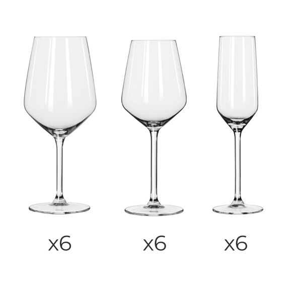 Eleanor Combination Set Of 18 Glasses