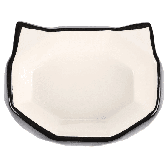 Flamingo Eet-En Drinkpot Kat Kubo Keramisch Zwart-Wit 180Ml 16X12X5Cm