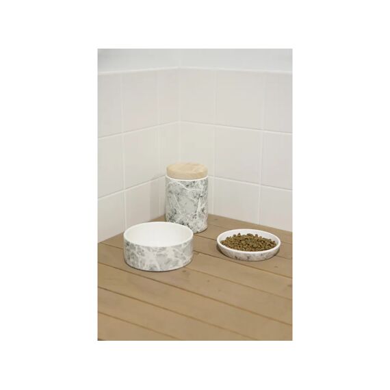 Flamingo Eet-En Drinkpot Hond Marmi Keram. Grijs Rond 900Ml 16,5X6,5Cm