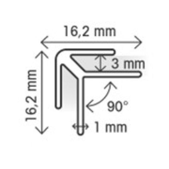 Composiet Paneel Hoekprofiel 1220X16X3Mm