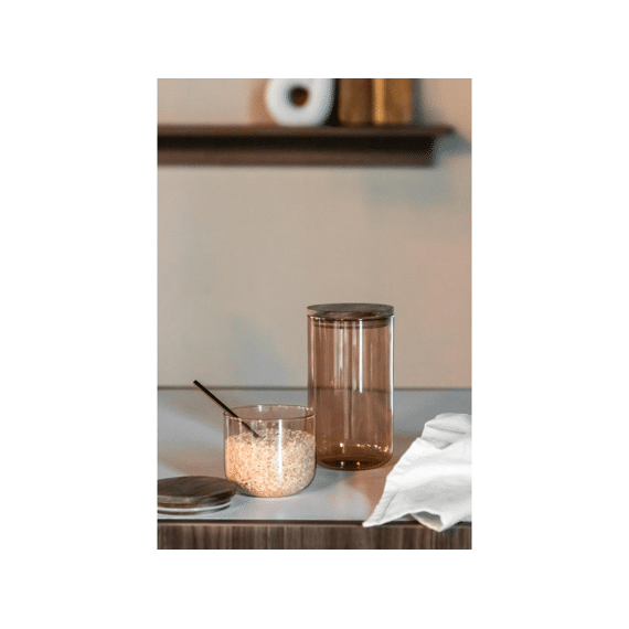 Gusta Glazen Voorraadpot 1000Ml Oranje 10 X 10 X 18 Cm