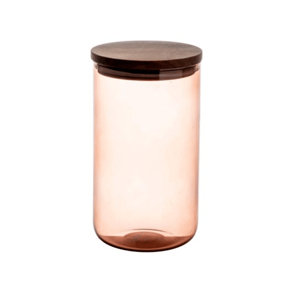 Gusta Glazen Voorraadpot 1000Ml Oranje 10 X 10 X 18 Cm