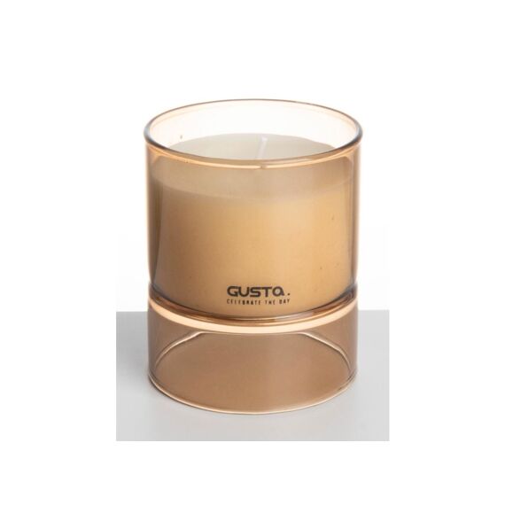 Gusta Geurkaars Glasvoet D7X8.5Cm Bruin