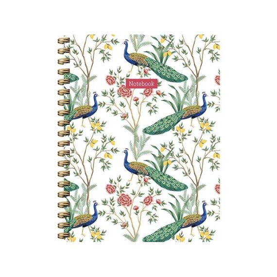 Peacock Notebook Spiraalboek Met Lijnen