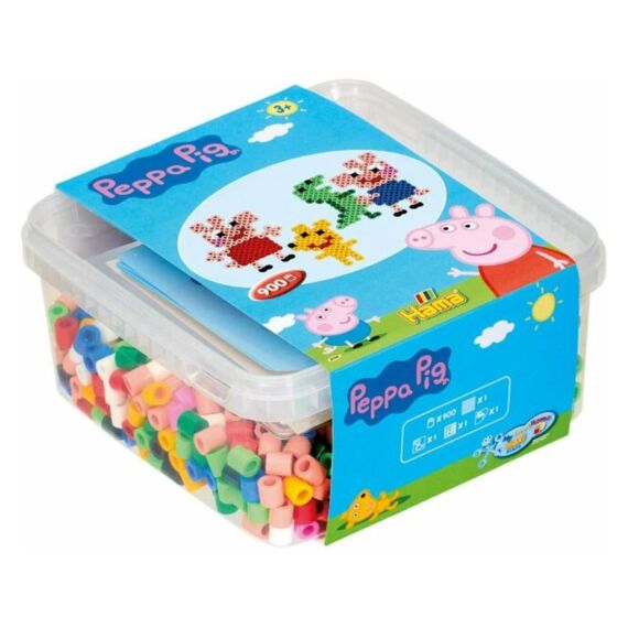 Hama Maxi Opbergdoos + Parels En Basisplaten Peppa Pig 900 Stuks