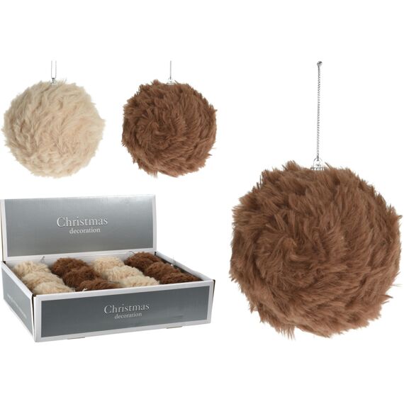 Kerstbal Met Bont 100Mm 2 Assortiment Prijs Per Stuk Kleur