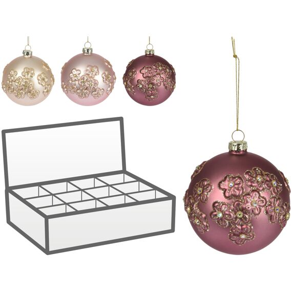 Kerstbal Deco 80Mm 3 Assortiment Prijs Per Stuk Shimme