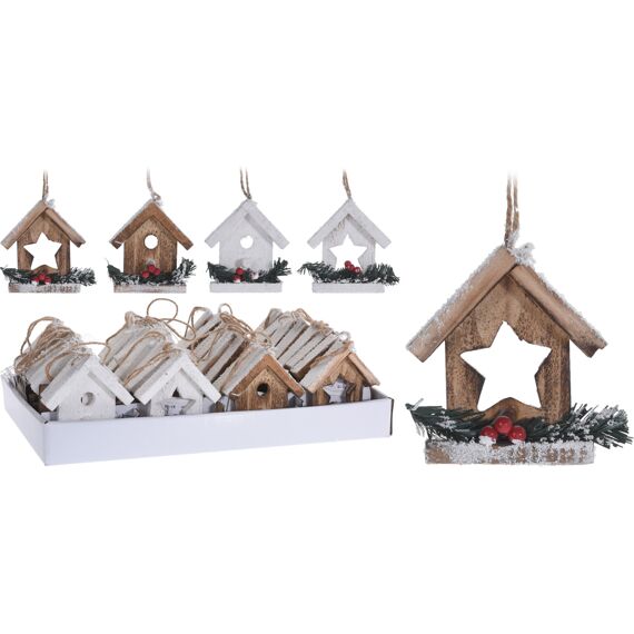 Hangdeco Huis 10Cm 4 Assortiment Prijs Per Stuk