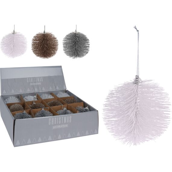 Kerstbal Brush 8Cm 3 Assortiment Prijs Per Stuk Winter