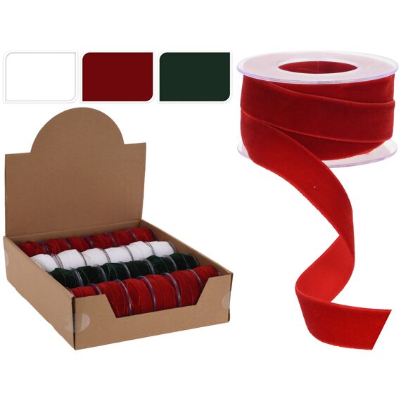 Lint Fluweel 20Mmx4M 3 Assortiment Prijs Per Stuk Kleur