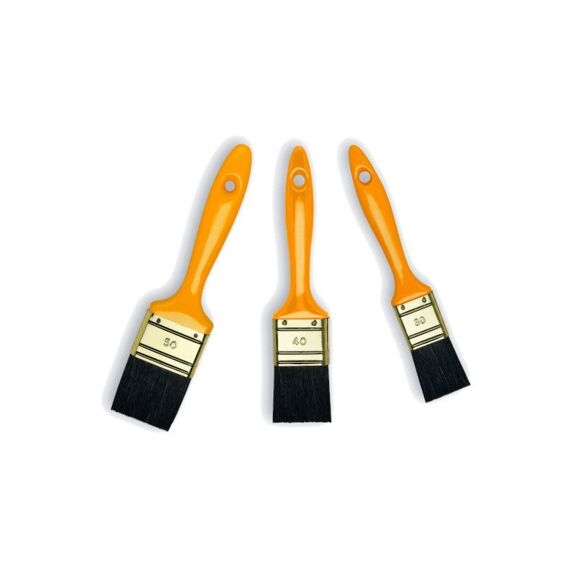 Ciret 8143 Set Platte Kwasten Lak 30/40/50Mm Pet Gold Kunststof Geel