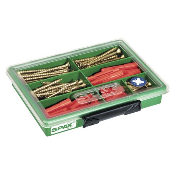 Spax Klein Pozi Yellox + Pluggen 130 Stuks. Assortiment Prijs Per Stuk/Kleur.