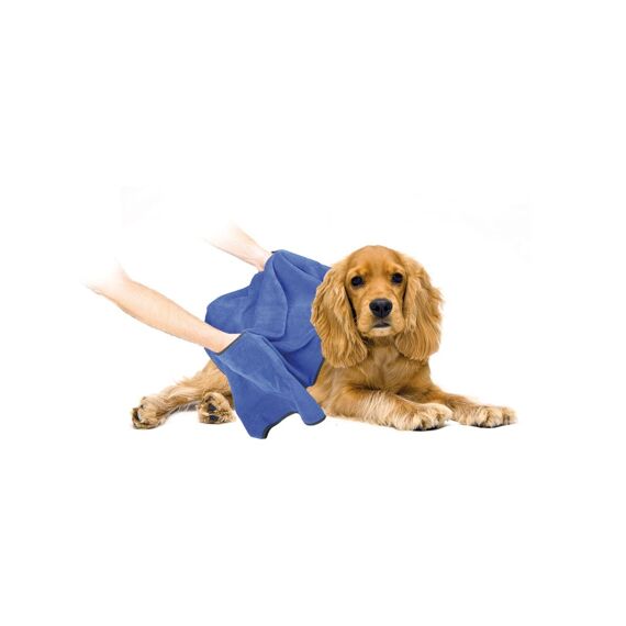 Duvo+ Badhanddoek Voor Hond Microfiber 40X60Cm Blauw