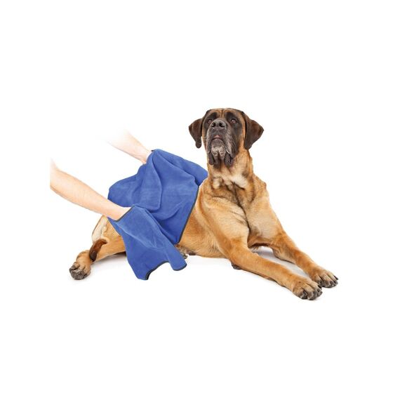 Duvo+ Badhanddoek Voor Hond Microfiber 40X60Cm Blauw