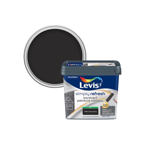 Levis Simply Refresh Bordverf Mat Black 500 Ml