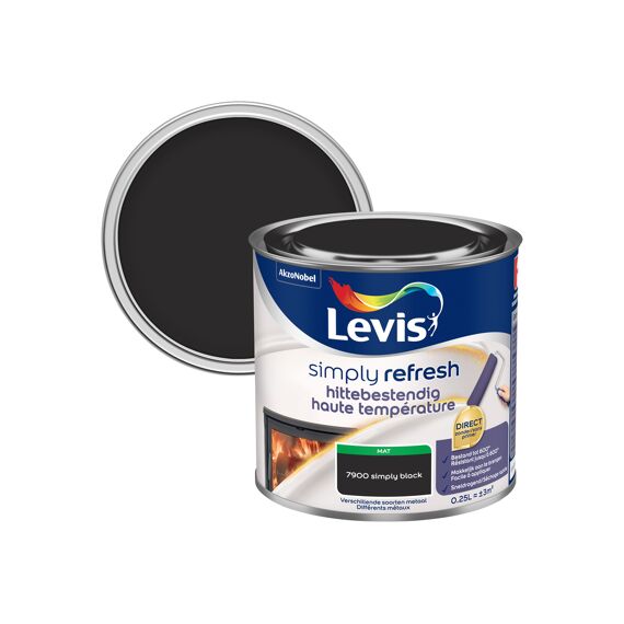 Levis Simply Refresh Hittebestendige Lak Mat Black 250 Ml