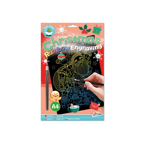 Xmas Scratch Art A4 Regenboog Of Silver 2 Assortiment Prijs Per Stuk
