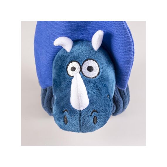 Duvo+ Pluche Dino Triceratops Corduroy 31X10X15Cm Blauw