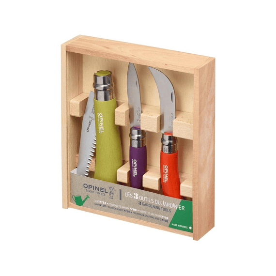 Opinel Gift-Box Set Garden, Opinel Garden, Rvs/Hout, 3-Delig, Kist