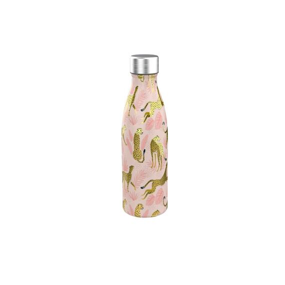 Lunch Buddies Rvs Waterfles 600Ml Leopard