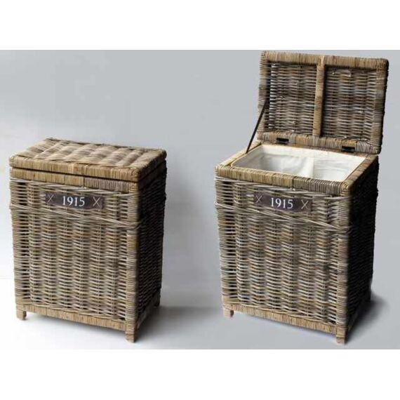 Wasmand Rattan Grijs 50X35Xh66Cm