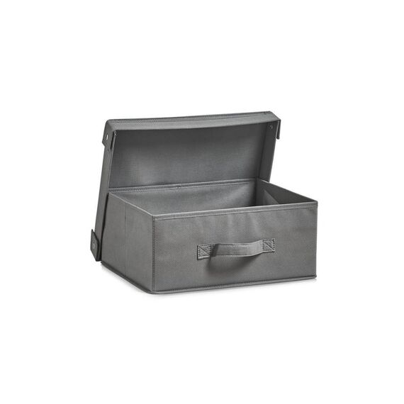 Storage Box W. Lid Non-Woven Grey 33X28X15Cm