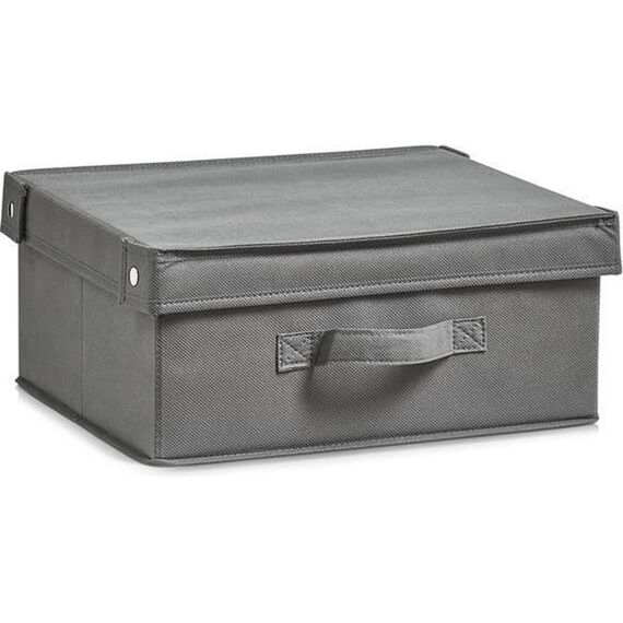 Storage Box W. Lid Non-Woven Grey 33X28X15Cm