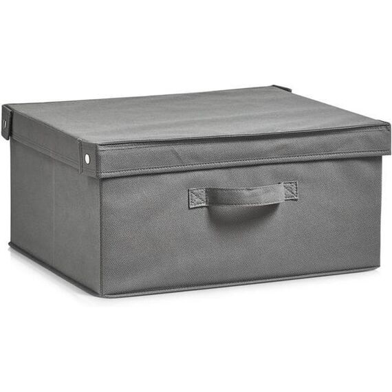 Storage Box W. Lid Non-Woven Grey 41X35X20Cm