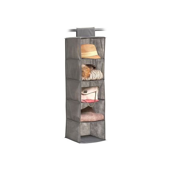 Hanging Storage 5 Compartments Non-Woven, Grey 28X28X95Cm