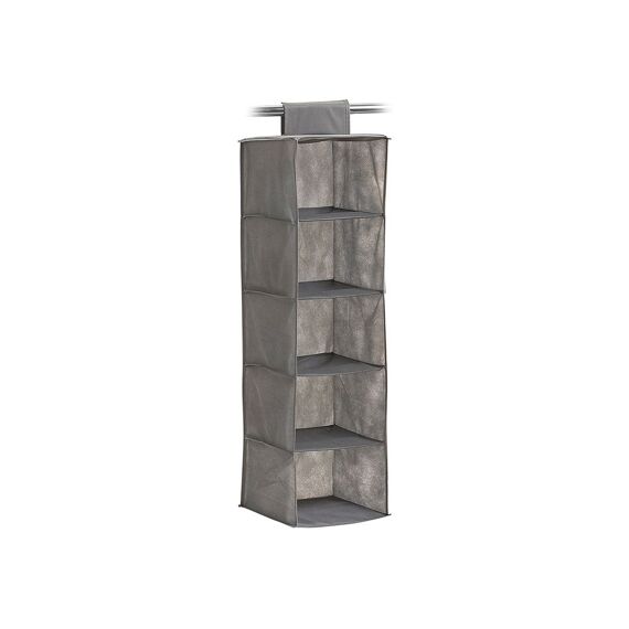 Hanging Storage 5 Compartments Non-Woven, Grey 28X28X95Cm