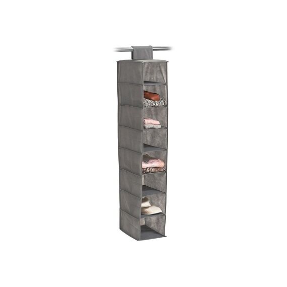 Hanging Storage 8 Compartments Non-Woven Grey 18X30X105Cm