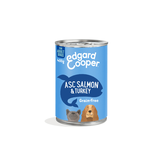 Edgard & Cooper Adult Dog Salmon & Turkey With Apple, Beetroot And Pumpkin Tin Paté 400Gr