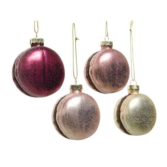 Kaemingk Ornament Glas Champagne Glitter L4.20-W5.50-H6.50Cm 4 Assortiment Prijs Per Stuk/Kleur