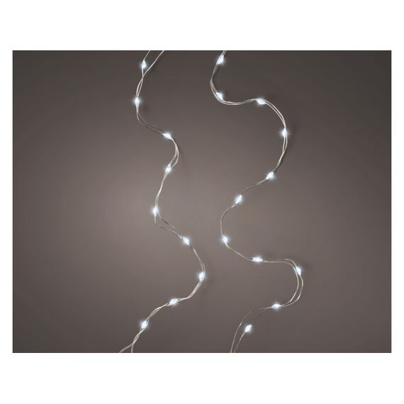 Lumineo Micro Led Durawise Stringlights 8 Functie Twinkel Effect Bo 245Cm-50L Zilver/Koel Wit