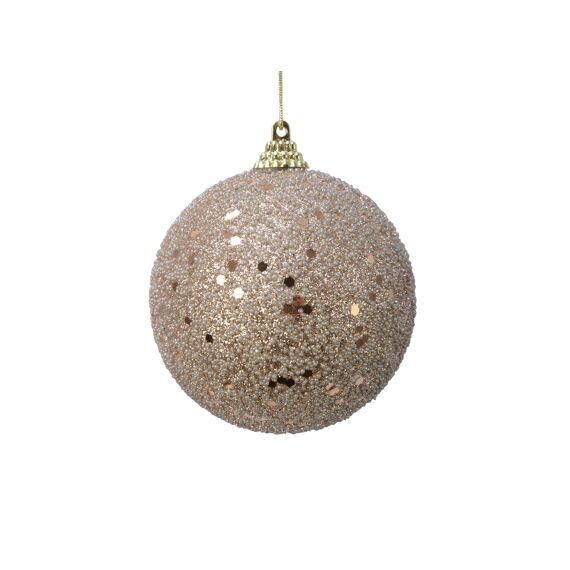 Kaemingk Kerstbal Foam Glitter Sequins And Beads Dia8.00Cm Toffee