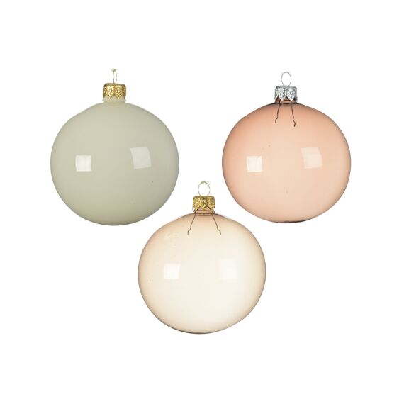 Kaemingk Kerstballen Glas Unsilvered Enamel - Unsilvered Shiny Transparent Dia8.00Cm 3 Assortiment Prijs Per Stuk/Kleur