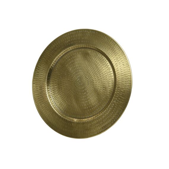 Kaemingk Decobord Ijzer Round Embossing Dia40Cm Goud