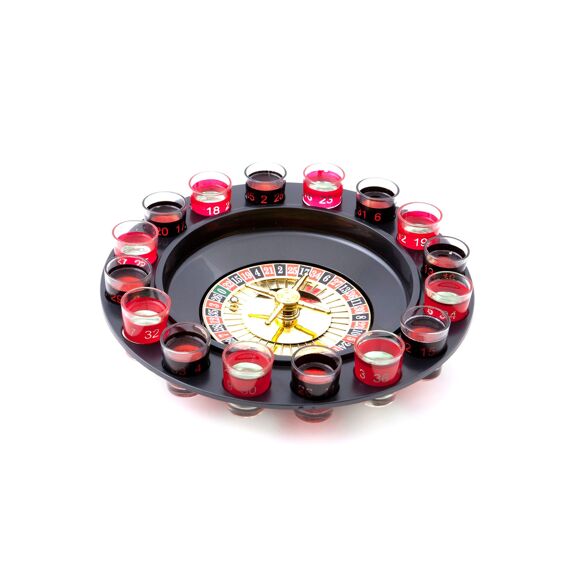 Roulette Met 16 Glaasjes En 2 Balletjes 30Cm Diam - Drinkspel