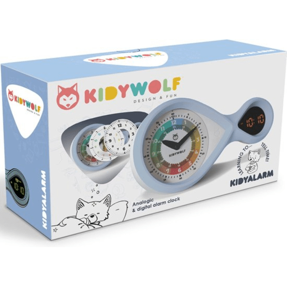 Kidywolf Wekker Met Fosforescerende Wijzerplaat En Digitaal Display Blue
