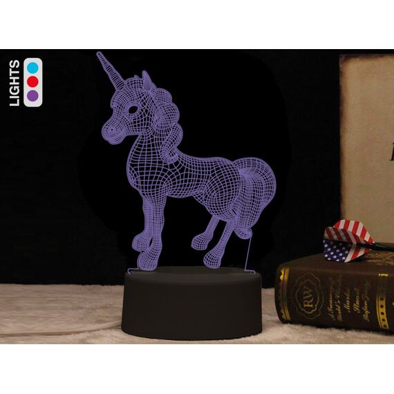 3D Led Lamp Unicorn