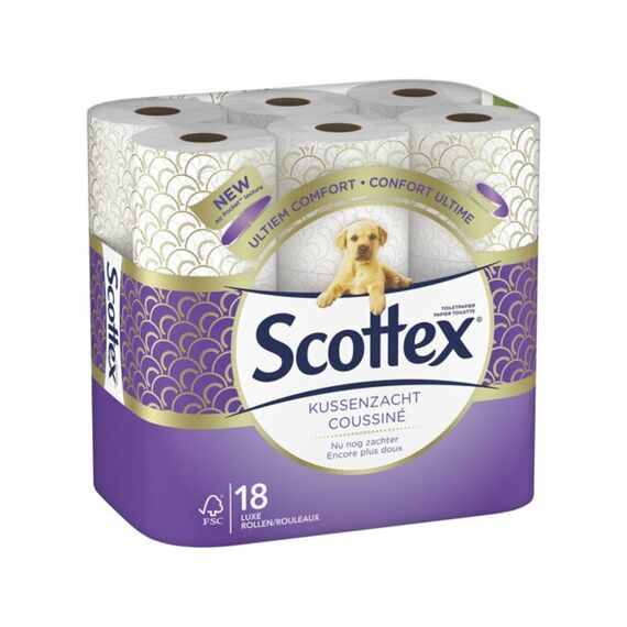 Scottex Toiletpapier Kussenzacht 3-Laags 18 Rollen
