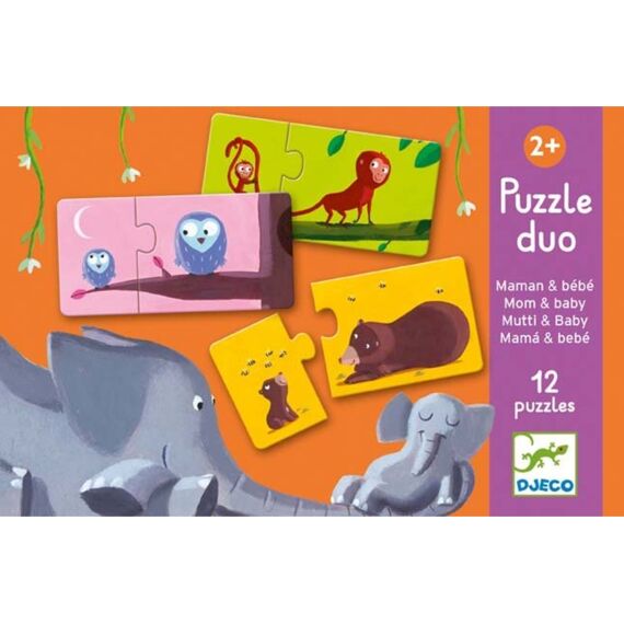 Djeco Puzzel Duo Mama En Baby 12 Puzzels +2J