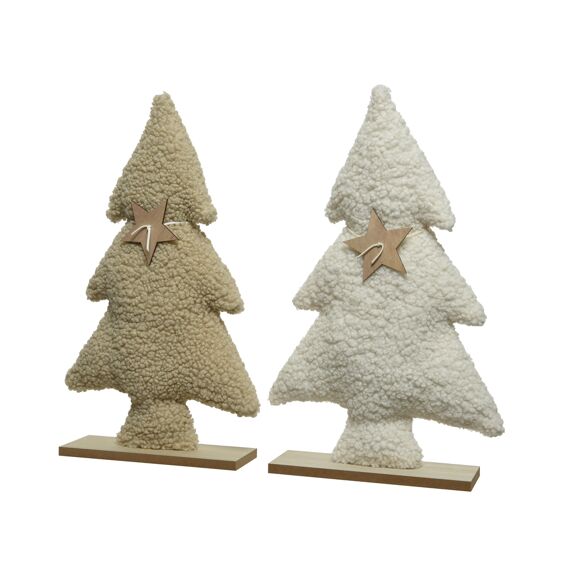 Kaemingk Figuur Polyester Tree Teddy Bow 2 Assortiment Prijs Per Stuk/Kleur L8-W31-H48 Naturel